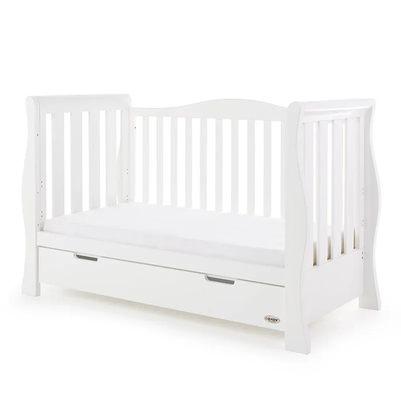 Obaby Stamford Luxe Sleigh Cot Bed - White