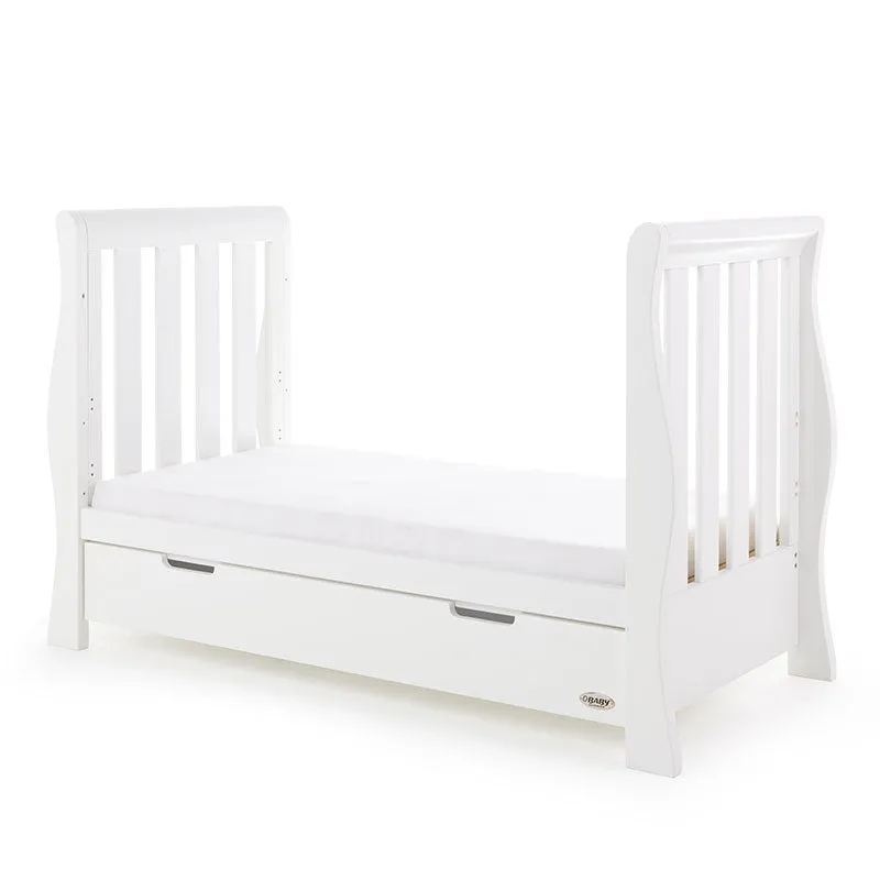 Obaby Stamford Luxe Sleigh Cot Bed - White