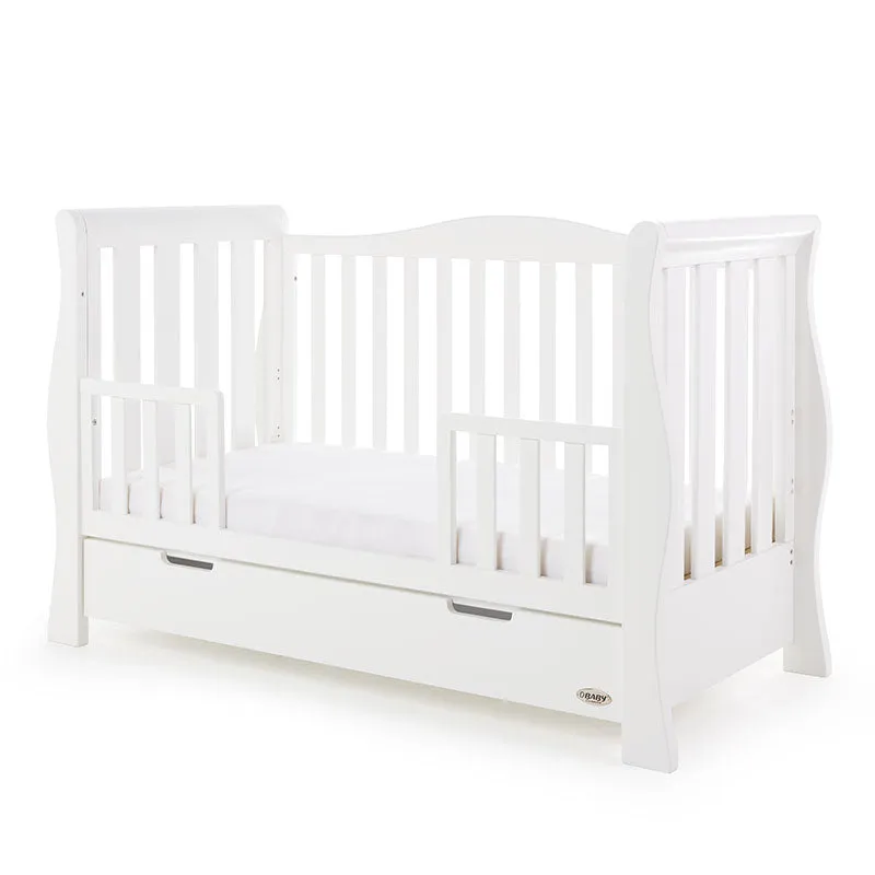 Obaby Stamford Luxe Sleigh Cot Bed - White