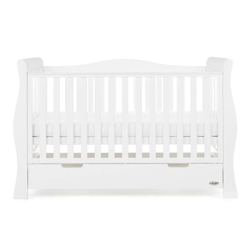 Obaby Stamford Luxe Sleigh Cot Bed - White