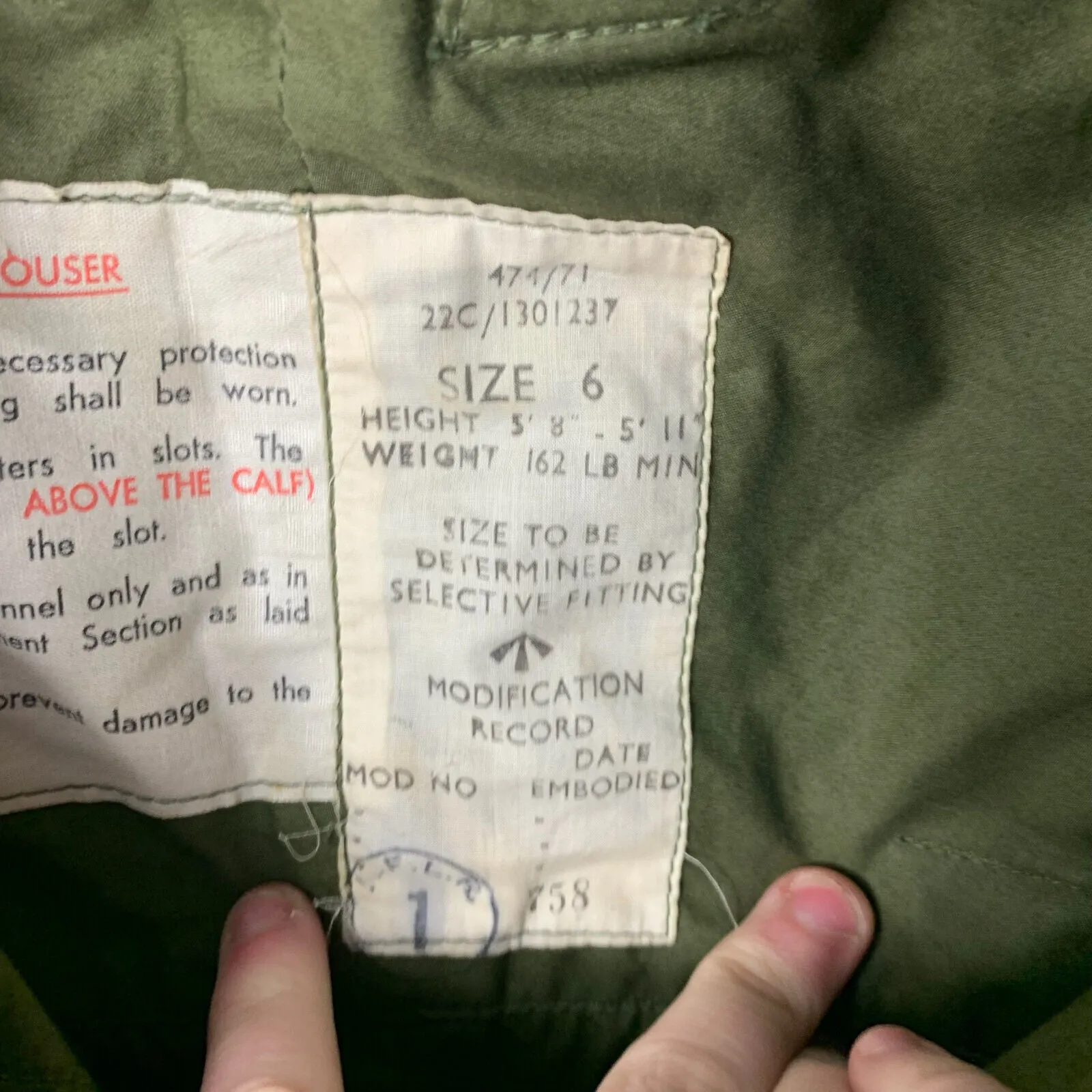 Original British RAF Royal Air Force 22C Cold Weather Flying Trousers