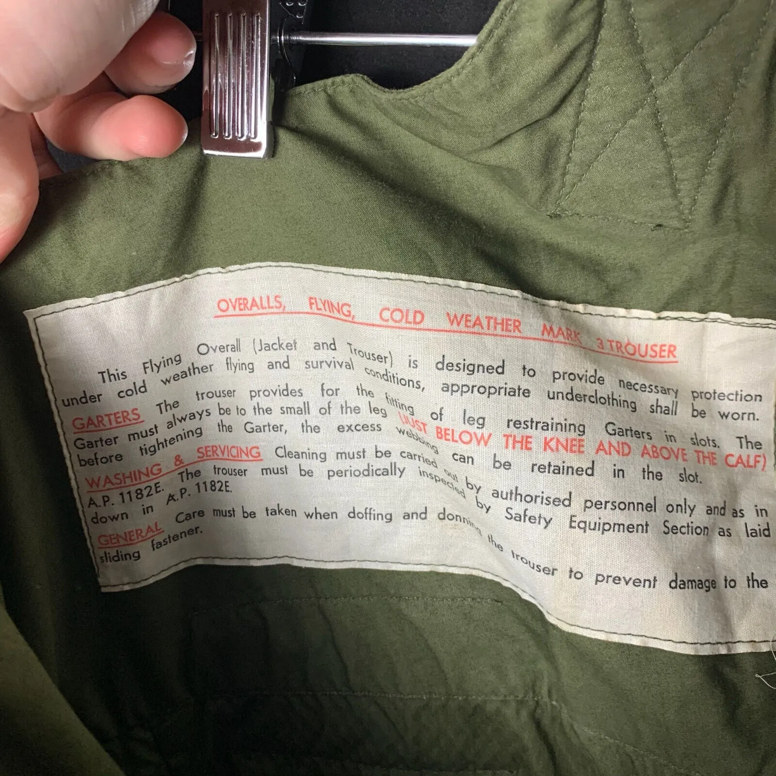 Original British RAF Royal Air Force 22C Cold Weather Flying Trousers