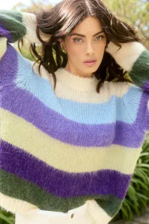 Pallas Stripe Jumper - Violet