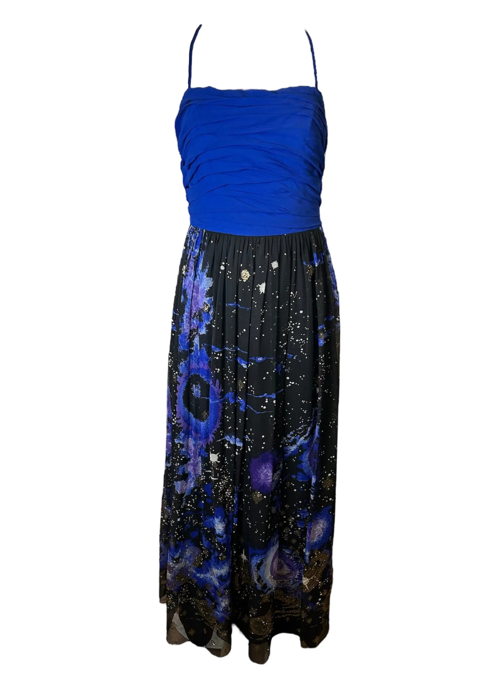 Paul-Louis Orrier 70s Silk Galaxy Gown Chiffon Ensemble