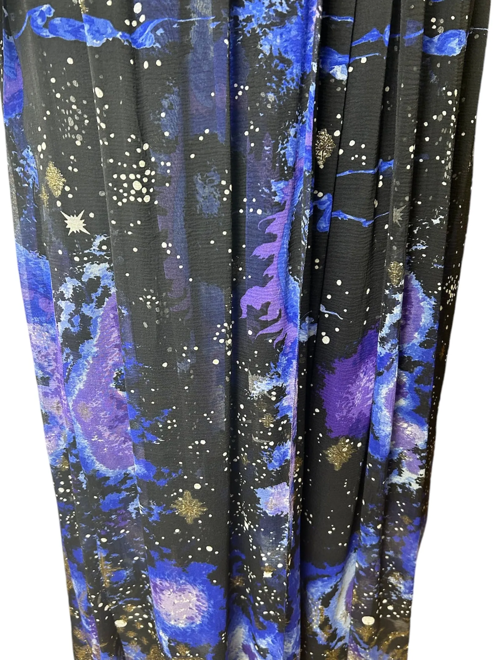 Paul-Louis Orrier 70s Silk Galaxy Gown Chiffon Ensemble