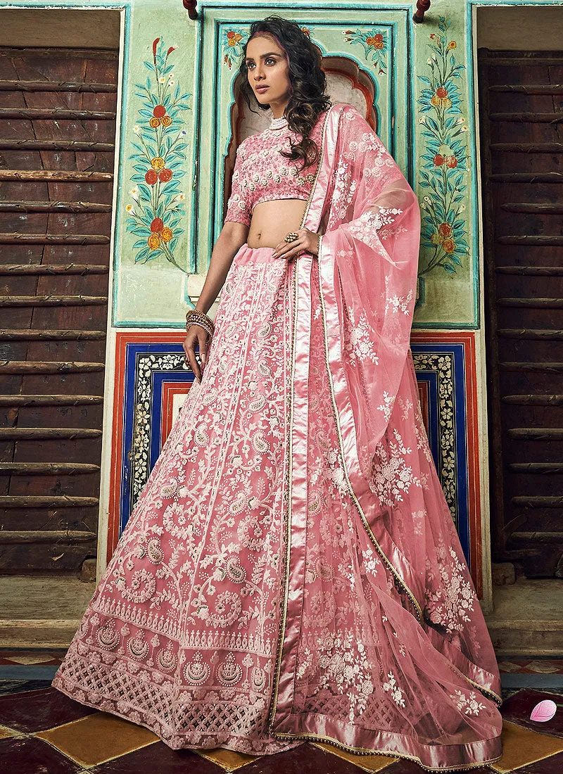 Peach Designer Wedding Lehenga Choli