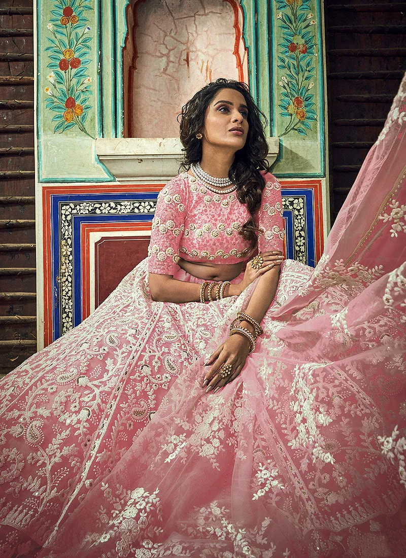 Peach Designer Wedding Lehenga Choli