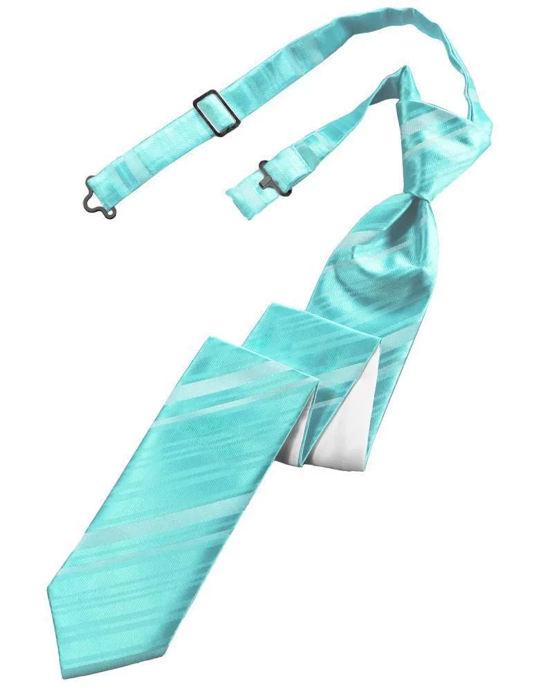 Pool Striped Satin Skinny Necktie