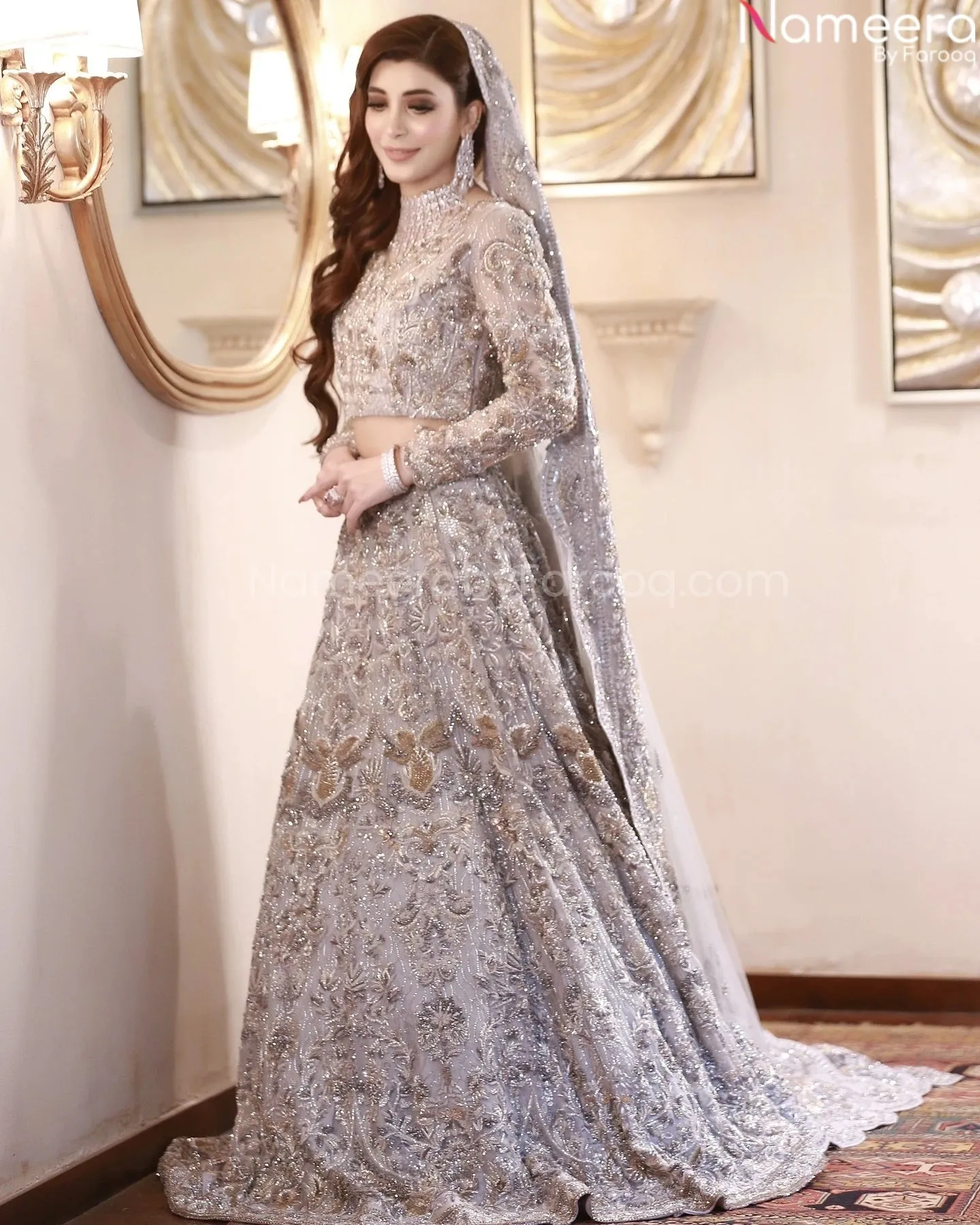 Premium Silver Bridal Lehenga Choli Designer Wear #BN817