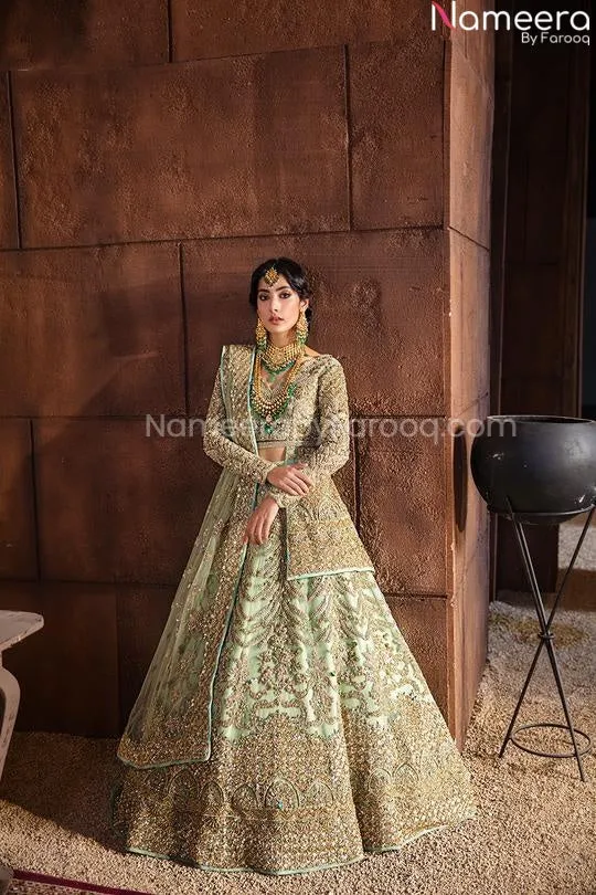 Premium Wear Designer Mint Green Lehenga Choli #BN840