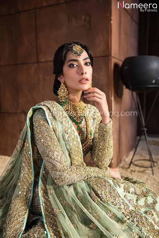 Premium Wear Designer Mint Green Lehenga Choli #BN840
