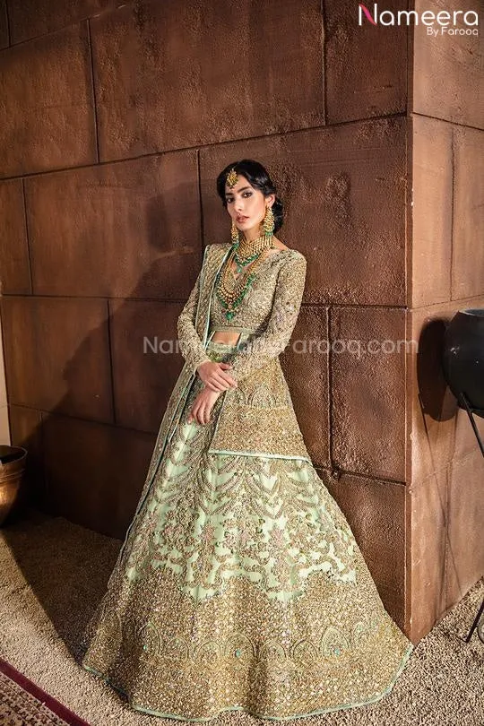 Premium Wear Designer Mint Green Lehenga Choli #BN840