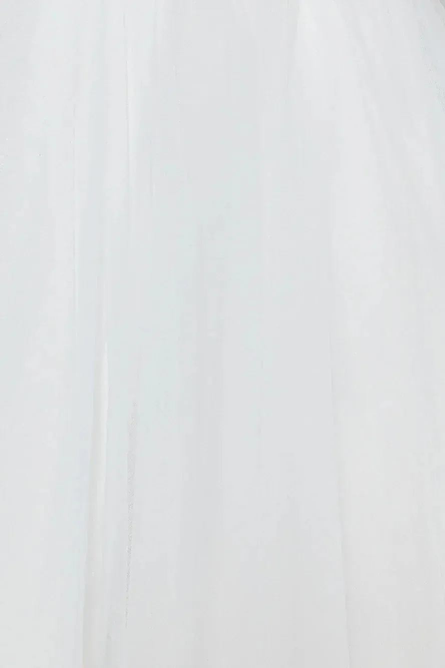 Pretty Snowflake Tulle Mini Dress White