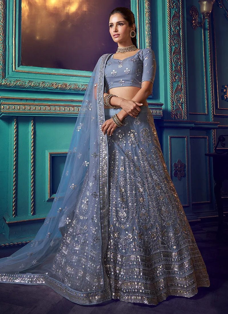 Purple And Gold Indo Western Lehenga Choli