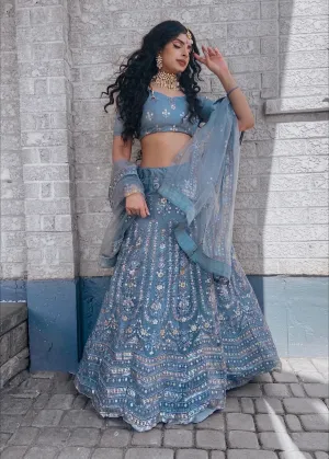 Purple And Gold Indo Western Lehenga Choli