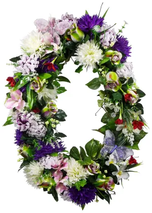 Purple Floral Grapevine Wreath