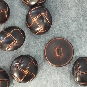 QUALITY 3/4" Brown Leather Look Shank Buttons ITALIAN Vintage Sewing Button for Clothing / Decorative Designer Buttons 655