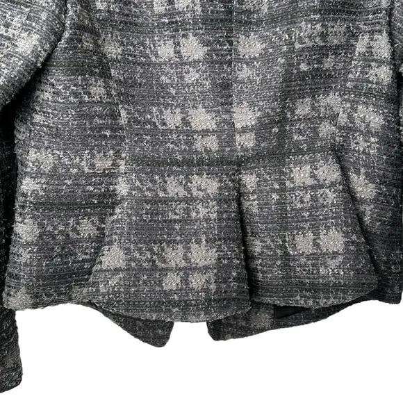 RACHEL Rachel Roy Tweed Blazer Size 14 Gray Single Button Striped Work Office
