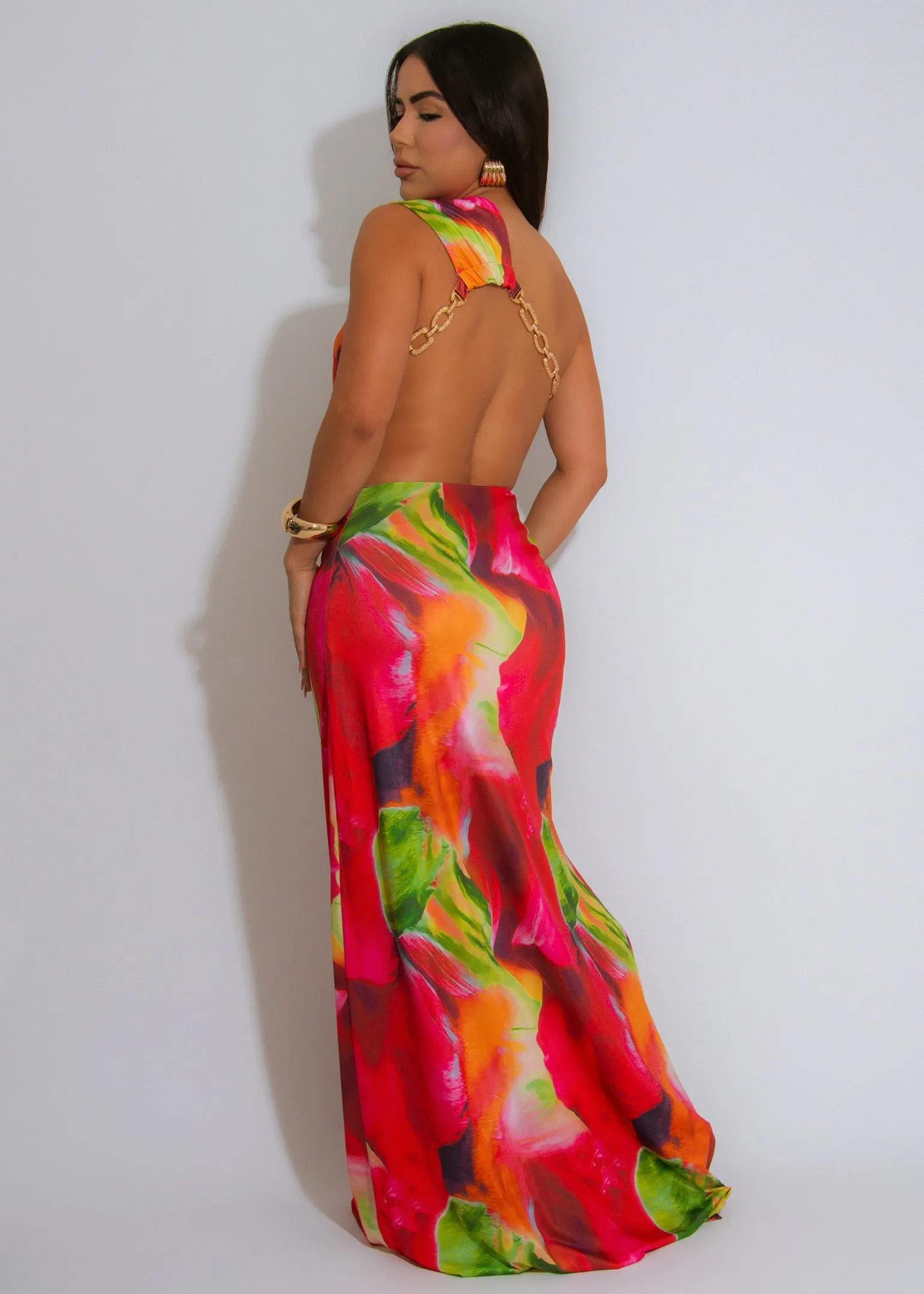 Radiance Draped Ruched Maxi Dress Pink