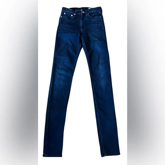 RAG &amp; BONE Dark Indigo Rinse Nina High Rise Skinny Denim Jeans Sz 25 $225 Trendy