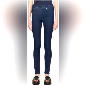 RAG &amp; BONE Dark Indigo Rinse Nina High Rise Skinny Denim Jeans Sz 25 $225 Trendy