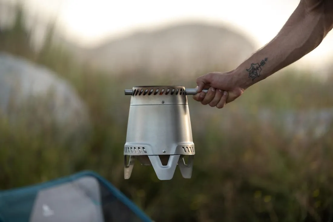 Réchaud à bois 500 pour le camping et le bivouac en acier inoxydable