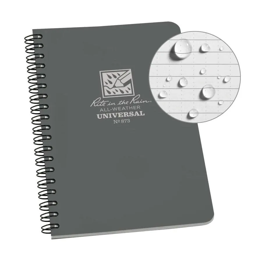 Rite in the Rain No873 Side Spiral Notebook Universal Gray
