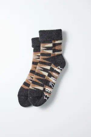 RoToTo Merino Lambs Wool Room Socks "Native" / Charcoal