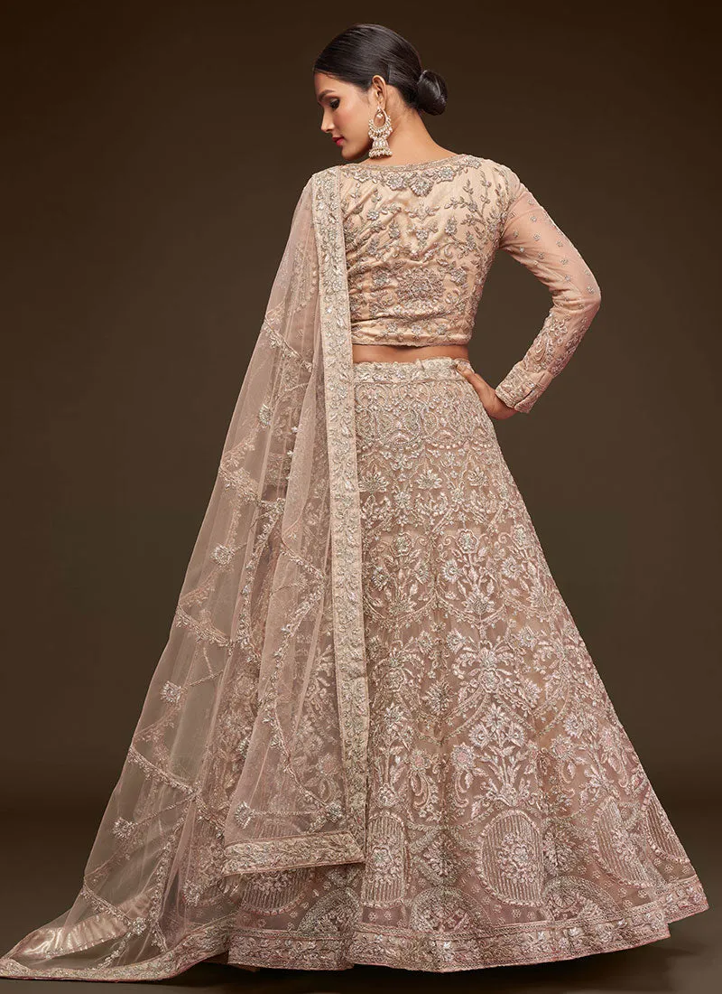Royal Beige Resham Thread Embroidery Lehenga Choli And Dupatta