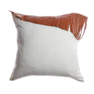 Saddle Leather Fringes Square Pillow