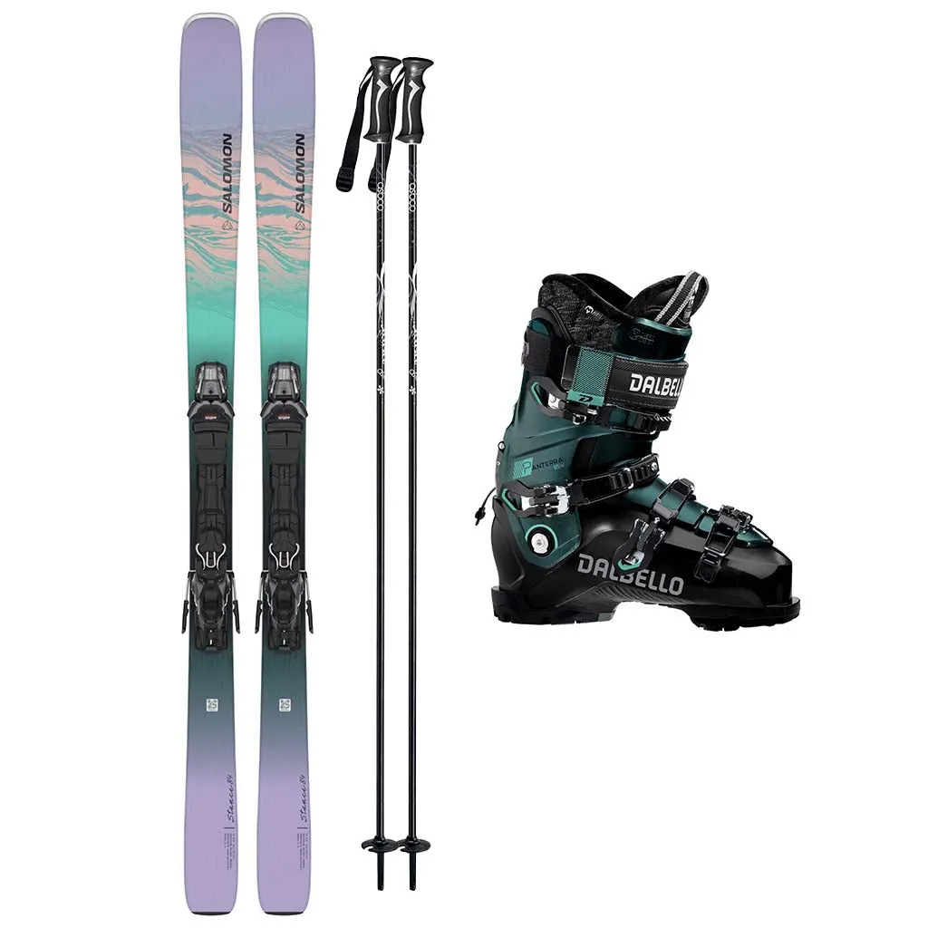 Salomon Stance W 84 (M11 GW System Binding) Skis 2025 with Dalbello Veloce 85 W Ski Boots 2024 Womens Ski Package