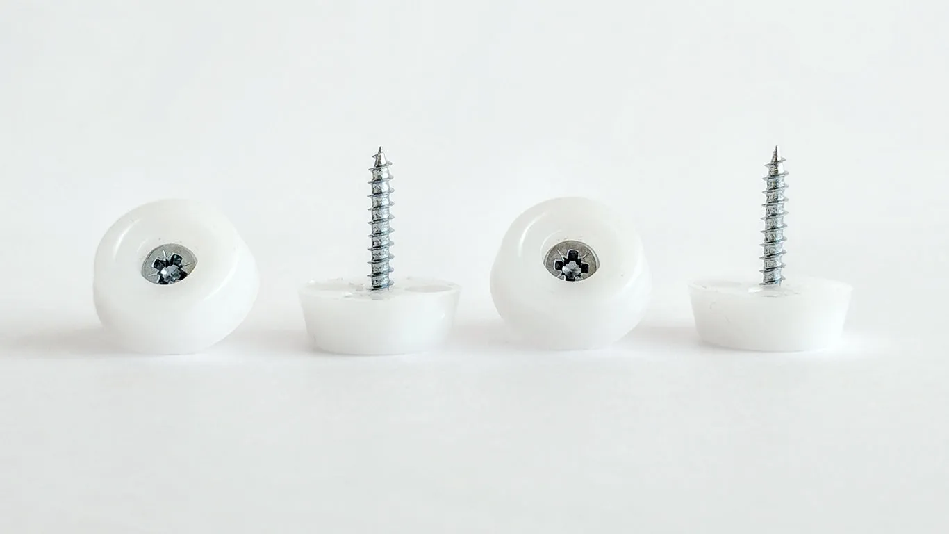 Screw On Furniture Glides 21mm White Plastic (HDPE) - Made in Germany