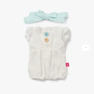 Sea Set Romper with Crochet Detail 15"