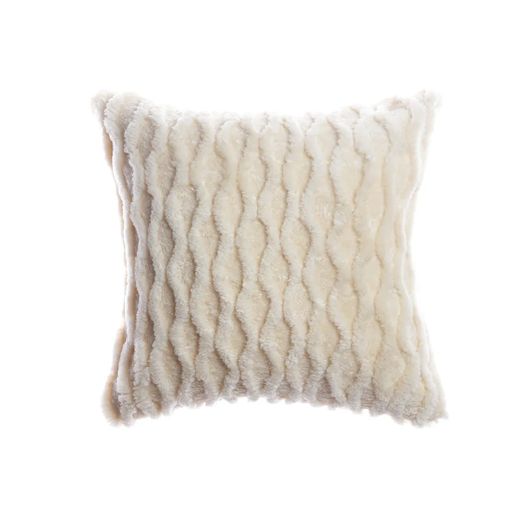 Shearling Curves Ivory Square Pillow