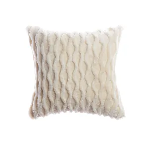 Shearling Curves Ivory Square Pillow