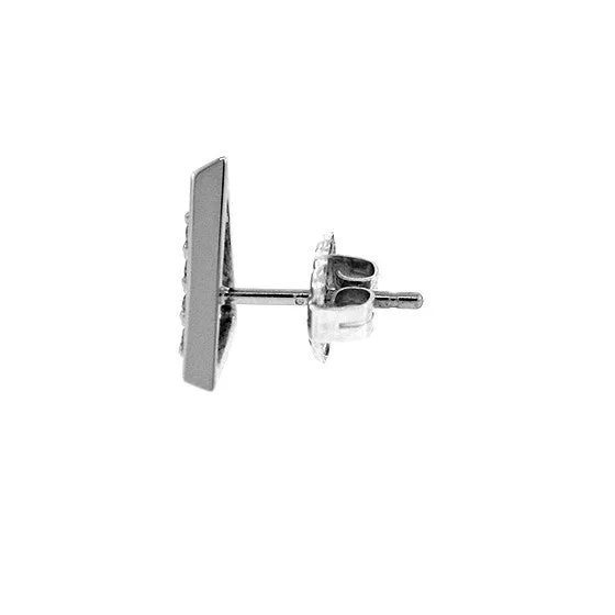 Silver Tres Puntos Earrings Ruby