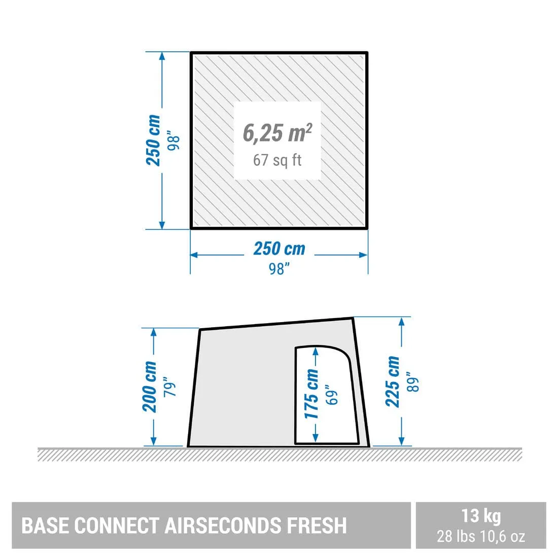 Séjour gonflable de camping - Air Seconds Base Connect Fresh - 6 Personnes