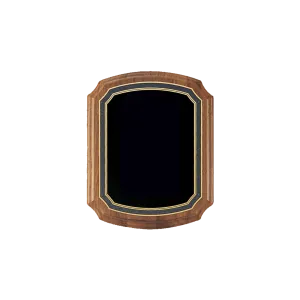 Solid American Walnut Plaque with a Black Brass Florentine Border Engravable Plate