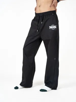 Sort Block World Black Streetwear Track Pants