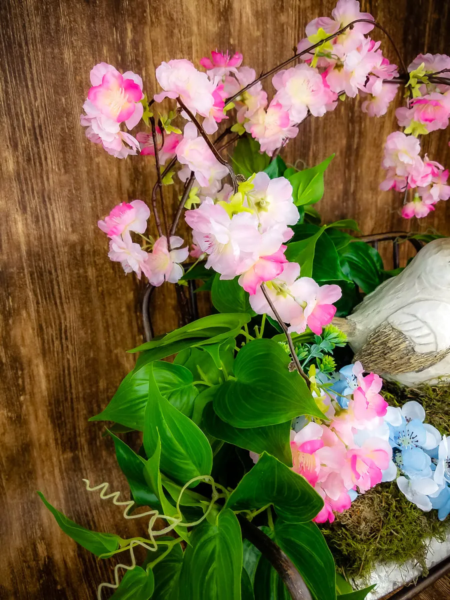 Spring Farmhouse Bench Centerpiece