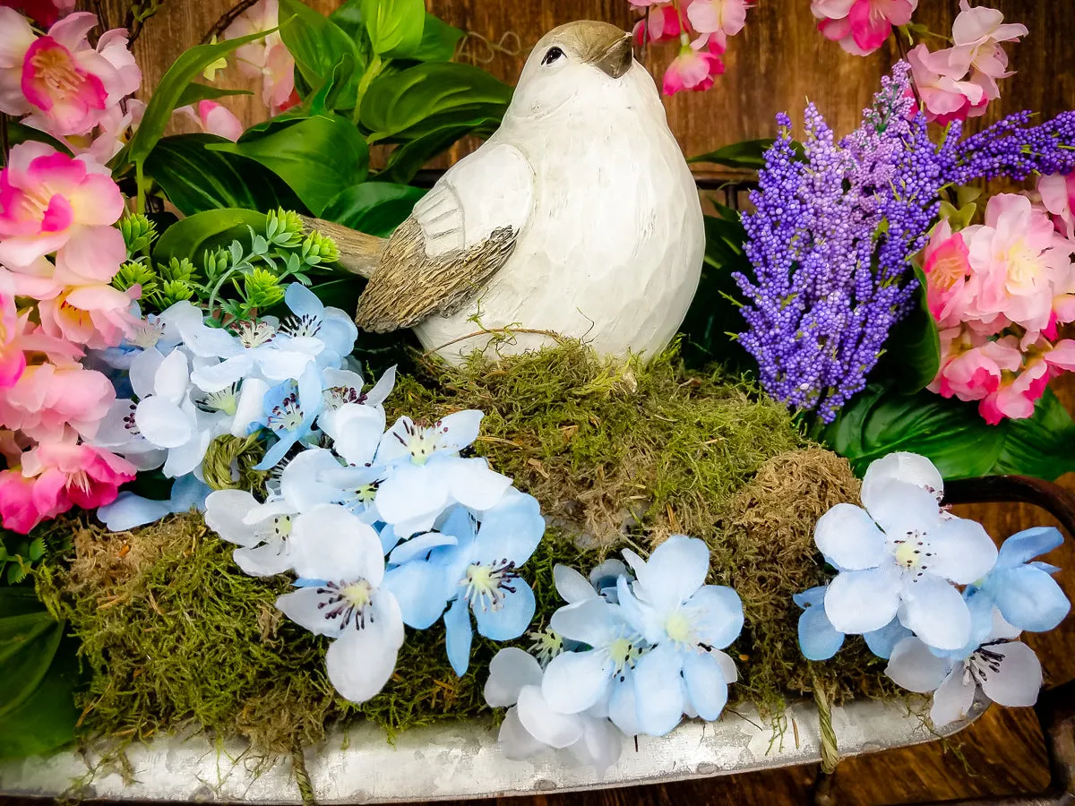 Spring Farmhouse Bench Centerpiece