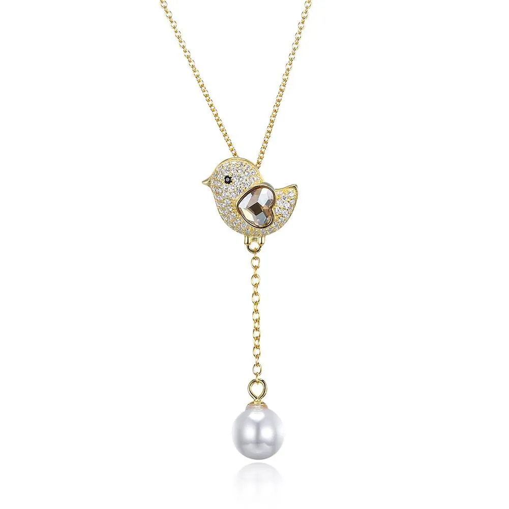 Sterling Silver Necklace with  Crystals