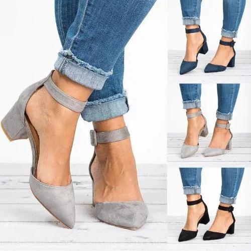 Suede Low Profile heels