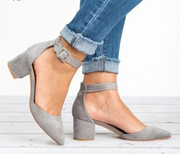 Suede Low Profile heels