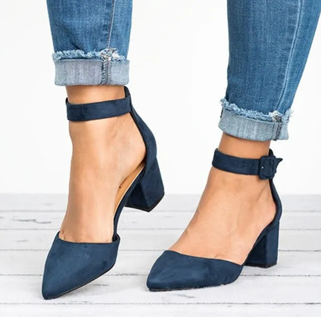 Suede Low Profile heels