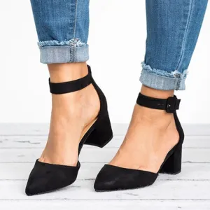 Suede Low Profile heels