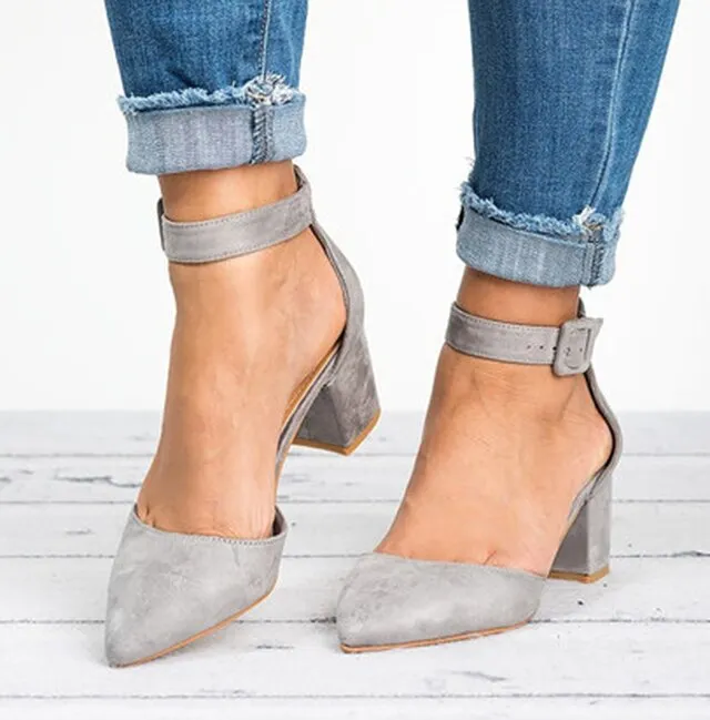 Suede Low Profile heels