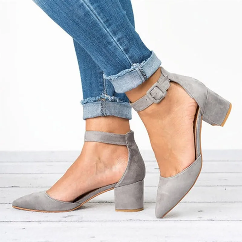 Suede Low Profile heels
