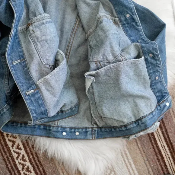 TASHA POLIZZI DESIGNER WESTERN DENIM JEAN JACKET SECRET POCKETS FLORAL SZ L