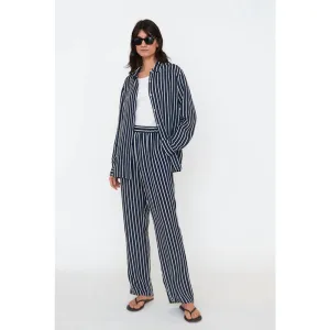 The silk Ponza - navy & cream